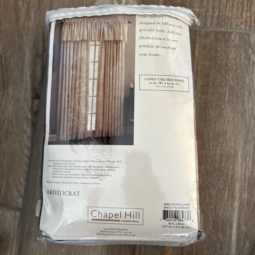 Chapel Hill One (1) Lined Tailored Panel Croscill Aristocrat  50